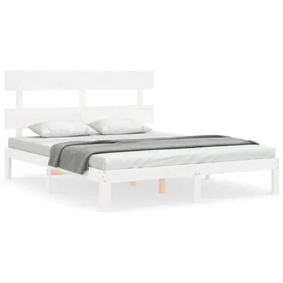 Obrázok produktu pre Posteľ bez matraca biela 160x200 cm masívna borovica