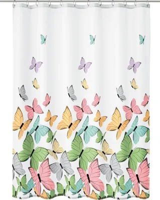 Produktbild von Kleine Wolke Duschvorhang Textil BUTTERFLIES Multicolor 180 x 200 cm