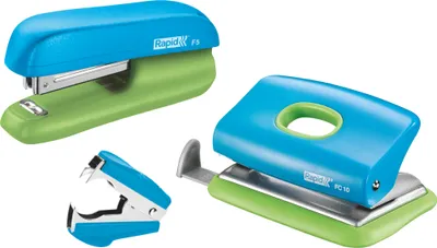 Produktbild von Rapid 5000370, 10 Blätter, Blau, Grün, Standard-Clinch, ABS, Metall, 3,8 cm, Oben