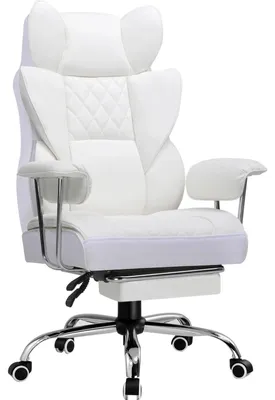 Obrázok produktu pre Herná stolička, bedrová opierka s vreckovými pružinami, ergonomický dizajn, biela (koža)