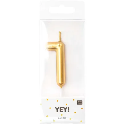 Produktbild von Zahlenkerze Zahl 1 Gold 5,5 x 4,3 cm