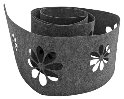 Produktbild von zaun|zu Design Vlies Nachbildung Sonnenblume: Sichtschutzstreifen mit Lasermuster Anthrazitgrau 2,55m