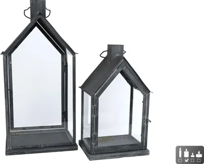 Immagine prodotto di Set di 2 lanterne decorative multicolori in cartone per creare un'atmosfera suggestiva