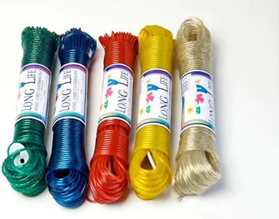 Wäscheleine 25 m, Stahlkern, PVC, 3 mm Ø, farblich sortiert