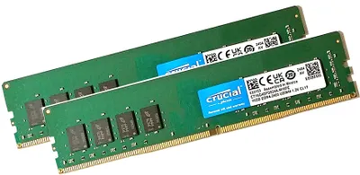 Imagen del producto de Memoria RAM Crucial de 32 GB (2 x 16 GB) DDR4, 2400 MHz, UDIMM, PC4-19200, 288 pines, para ordenador de escritorio