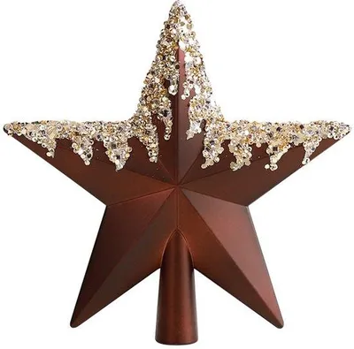 Produktbild von Kerstbaumverschmückung, brauner Baum mit Stern, für Bäume 120-240 cm