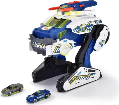 Produktbild von Dickie Toys - Polizei-Fahrzeug Police Bot (35 cm) - futuristisches Polizeiauto (groß) mit Transform-Funktion & weiteren Features, Spielzeug mit Licht & Sound für Kinder ab 3 Jahren