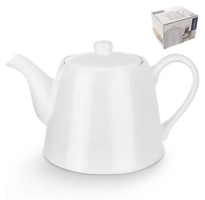 Zdjęcie produktu dla Elegancki dzbanek z białej porcelany, 2 l, można myć w zmywarce i używać w kuchence mikrofalowej