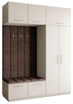 Produktbild von Masseno Garderobe-Set REMA 180/240/60 cm Modern Garderobenschrank Kaschmir, Veloursstoff MONOLITH 29 (Braun)