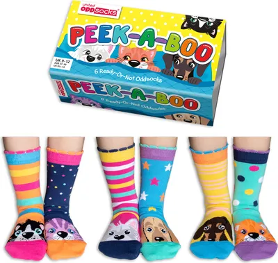 Produktbild von Peek-A-Boo Haustiere Oddsocks Socken in 27-30 im 6er Set