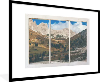 Produktbild von MuchoWow® MuchoWow® Gerahmtes Poster Aussicht - Natur - Berge 90x60 cm - Poster mit zchwarzem Bilderrahmen - Wanddekoration - Fotos
