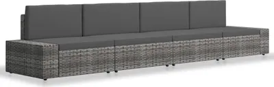 Obrázok produktu pre vidaXL 4-dielna záhradná súprava Poly Rattan Grey