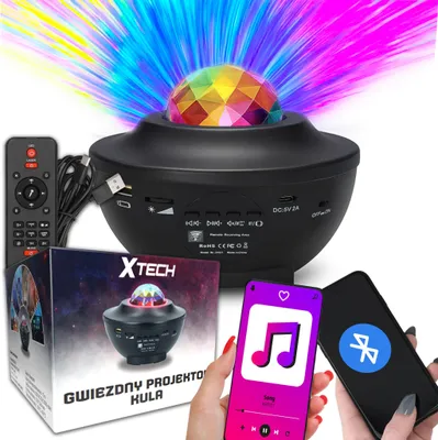 Obrázek produktu pro Projektor hvězd Projektor oblohy Noční lampička LED Reproduktor Bluetooth + dálkové ovládání