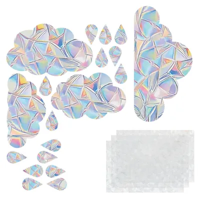 Fensteraufkleber 57 Stück, 3 Sets, PVC, Vogelschutz, Regenbogen