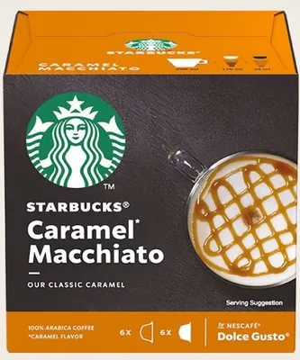 Produktbild von Starbucks Caramel Macchiato, Kaffeekapsel, Latte Macchiato, Dolce Gusto, 12 Stück(e), Box