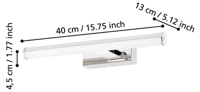 Image de Lampe LED pour miroir 40cm chrome blanc Vadumi