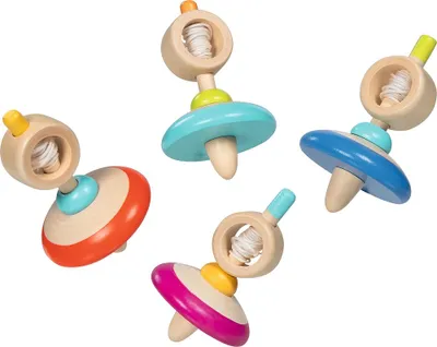 Produktbild von Goki Abziehkreisel aus Holz, klassisches Kinderspielzeug, 1 Stück, farblich sortiert