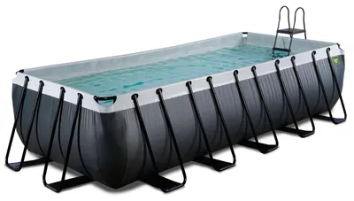 Obrázek produktu pro EXIT Black Leather nadzemní bazén 540 x 250 x 122 cm, nadzemní bazén, s pískovým filtrem, obdélníkový, černý