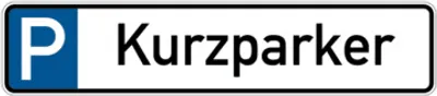 Produktbild von Dreifke® Parkplatzkennzeichen, P-Kurzparker, 113x523mm, Alu geprägt, Alu gepr...