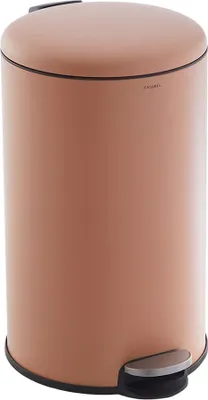 Image de CASABEL Poubelle Cuisine 50L - 100% Acier Inoxydable, Anti-Traces de Doigts, Corbeille Ronde avec Pédale et Couvercle, Terracotta