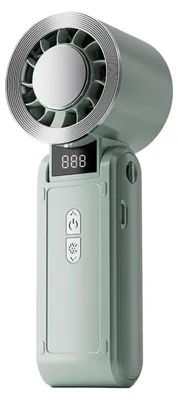 Produktbild von Zimilo Tragbarer Faltbarer Handventilator mit 40000 U/min, 3600 mAh Akku, 18 Stunden Laufzeit, 5 Geschwindigkeitsstufen & Digitalanzeige, Grün