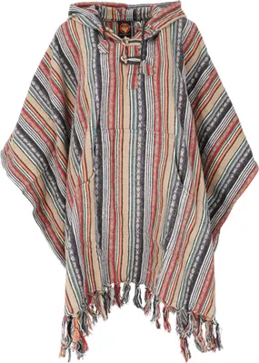 Produktbild von Guru-Shop Cardigan Herren Poncho Hippie chic, Ethno Poncho, Andenponcho beige/grün multicolor Standard