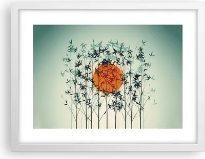 Produktbild von Gerahmtes Poster - Weißer Rahmen - Westen Sonne Gras - 40x30 cm - Wand Bild - Wanddeko - Wandbilder - Kunstposter - Wandposter - Bilderrahmen - Bilder - Kunstdruck - Wanddekoration - P2WAA40x30-5104