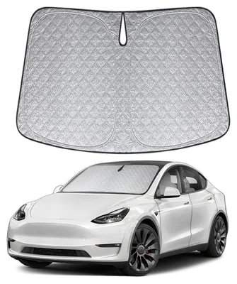 Immagine prodotto di Parasole per parabrezza per Tesla Model Y 2019-2024, spesso, pieghevole, con protezione UV