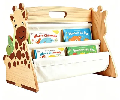Produktbild von Doppelseitiges Holzbuchregal für Kinder