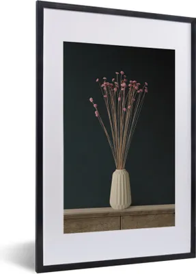 Produktbild von MuchoWow® Gerahmtes Poster Rosa - Blumen - Stilleben 40x60 cm - Poster mit Schwarzem Bilderrahmen Wandposter Rahmen Foto Bilder - Poster in Rahmen