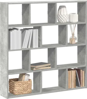 Productafbeelding van Maison Exclusive - Kubusrek met 12 vakken, betonkleur, houtvezel