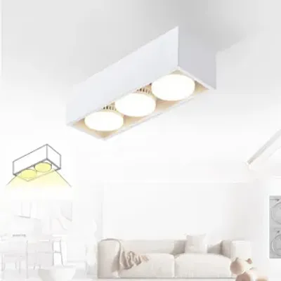 Produktbild von ZMH LED Deckenleuchte Weiß Aufbauspot Deckenspots 3 Flammig Warmweiß GX53 15W Deckenstrahler Schwenkbar Eckig Spotleuchte für Küche Wohnzimmer Esszimmer Korridor Flur