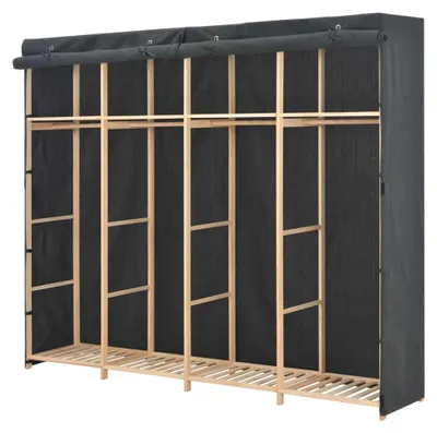 Produktbild von Kleiderschrank Grau 200 x 40 x 170 cm Stoff, Schlafzimmerschrank, Kleiderschränke, Garderobenschrank, Ordnungssystem Kleiderschrank, Haushaltsschrank - 248201