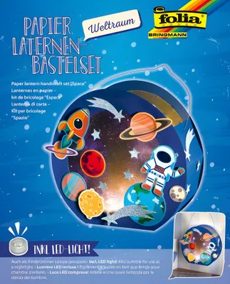 Produktbild von folia Laternen-Bastelset "WELTRAUM" blau
