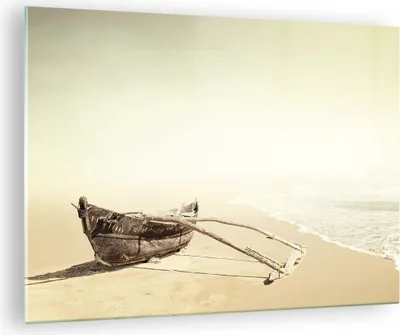 Produktbild von Bilder auf glas - Einteilig - £ódŸ Wrack Meer - 70x50cm - Glasbilder - Wandbilder - Bilder - zum Aufhängen bereit - Wanddekoration aus Glas - Glas Bilder - Wandbild auf Glas - GAA70x50-5123