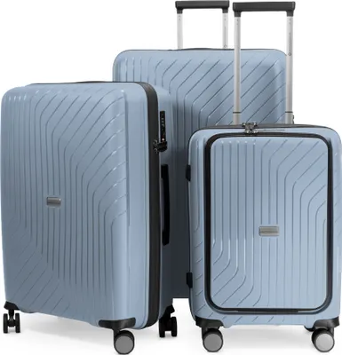 Produktbild von HAUPTSTADTKOFFER TXL 3er Kofferset leichte robuste Reise-Trolleys Laptop-Fach Koffer auf Rollen Check-In Luggage Gepäck Set Reisekoffer lightweight Travel Bags TSA,Iceblue