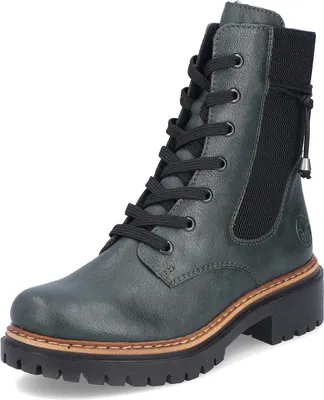 Produktbild von Rieker Damen Schnürstiefeletten 29261-38, 29261-39, 29261-42 RIE-72637 tanne/schwarz 42