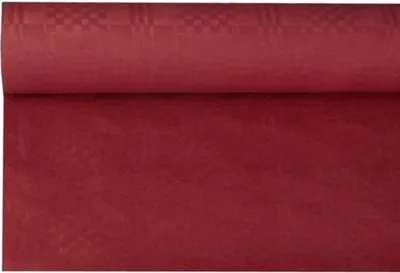 Produktbild von Papstar Papiertischtuch mit Damastprägung 8 m x 1,2 m bordeaux, 12 x 1 Rolle