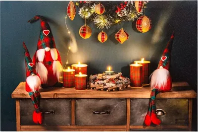 Produktbild von Weihnachtsbild Multicolour Holz Leinwand 60 x 1,8 x 40 cm