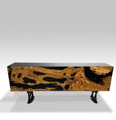 Immagine prodotto di Mobile porta TV credenza RTV basso soggiorno resina epossidica legno marrone