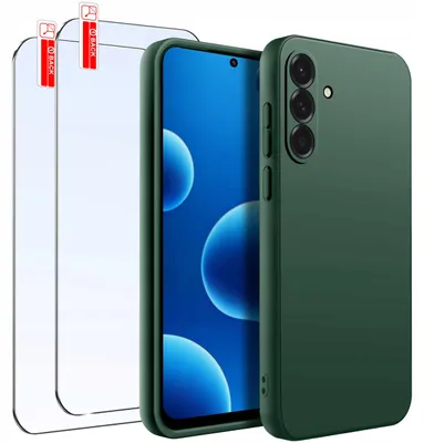 Productafbeelding van SET: Twee siliconen telefoonhoesjes, mat, voor Samsung A36 5G, met glazen bescherming