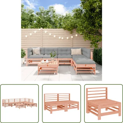 Produktbild von The Living Store 7-tlg. Garten-Lounge-Set Massivholz Douglasie