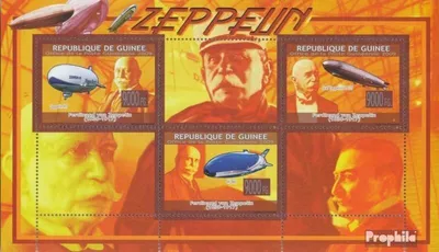 Produktbild von Briefmarken Guinea 2009 Mi 6690-6692 Kleinbogen (kompl. Ausgabe) postfrisch Ferdinand von Zeppelin (1838-1917)