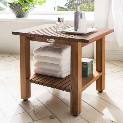 Immagine prodotto di Tavolino Destiny SPA & LIVING scanalato con ripiano 45x32x44 cm teak