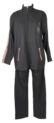 Immagine prodotto di Tuta completo tempo libero donna invernale non felpata manica lunga aperta con zip e tasche ROBY SPORT articolo 263, XXL, Cotone 80%,Poliestere 20%