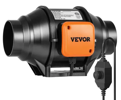 Produktbild von VEVOR Inline-Duct-Lüfter, 6-Zoll 402 CFM mit Temperatur- und Feuchtigkeitsregler, leiser EC-Motor-Lüfter für Kühlungsunterstützung, Anbauschränke, Hydrokultur, 10 cm