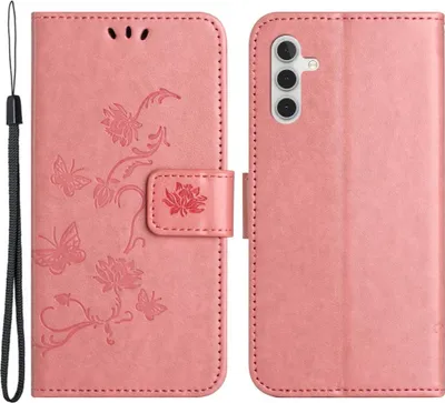 Produktbild von Samsung Galaxy A05s Hülle - Coverup Blumen & Schmetterlinge Klapphülle - Pink