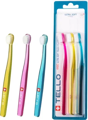 Produktbild von 3x TELLO 4480 Ultra Soft Handzahnbürsten