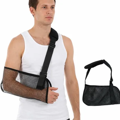 Produktbild von Schulterbandage Armschlinge für Erwachsene, verstellbare Armstütze zur Stabilisierung von Schulter und Arm, atmungsaktiv für Alltag und Erholung