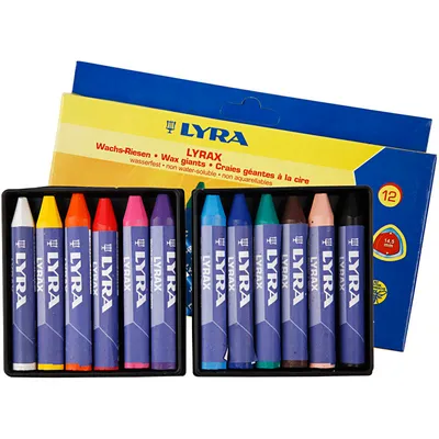 Produktbild von Lyra Wachsmalstifte, L: 9 cm, Stärke 15 mm, 12 Stück 1 Box